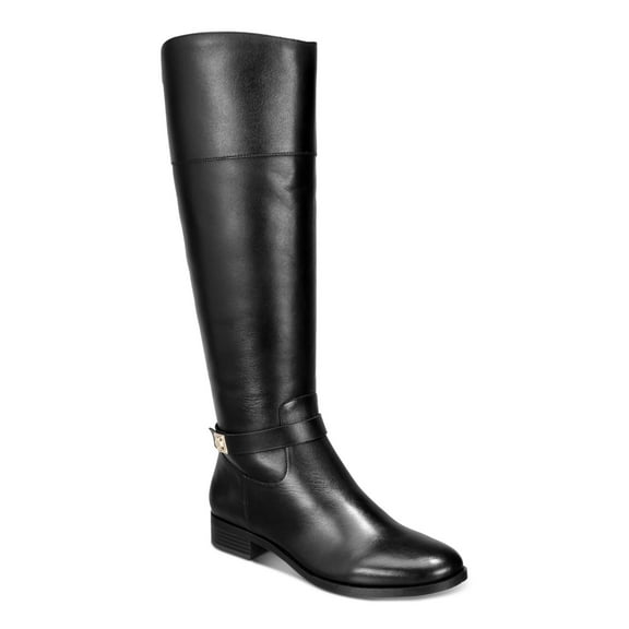 CHARTER CLUB Womens Black Buckle Accent Johannes Round Toe Zip-Up Riding Boot 6.5 M