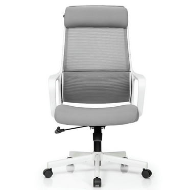 Spaco Adjustable Mesh Office Chair with Heating Support Headrest-Gray, Home Office Computer Desk Chair, Ergonomic Office Chair for Bedroom,Study