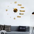 thumbnail image 4 of Modern Wall Clocks Frameless DIY Large 3D Non Ticking Clock For Living Room Golden, 4 of 7