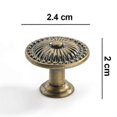 thumbnail image 4 of CHAO Perillas de cajón vintage de bronce de 4 piezas, perillas de puerta de gabinete retro de 24 mm, 4 of 5