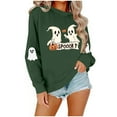 thumbnail image 6 of Halloween Sweatshirts for Womens Crewneck Ghost Printed Shirts Fall Winter Long Sleeve Sweaters Casual Blouses Loose Sweatshirt Pullover Top Halloween Costumes, 6 of 8