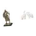 thumbnail image 6 of Dualoai European Knight and Elephant Sculpture Figurines Creative Desktop Ornament Unique Tabletop Decoration for Entryway Living Room Office Bedroom Home Decor, 6 of 8