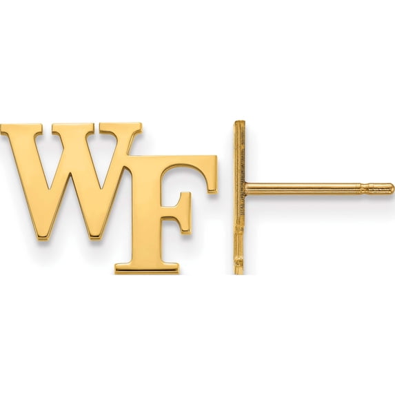 14K Yellow Gold 14Ky Logoart Wake Forest University Xs Post Earringss (9 X 13) Made In United States 4y061wfu