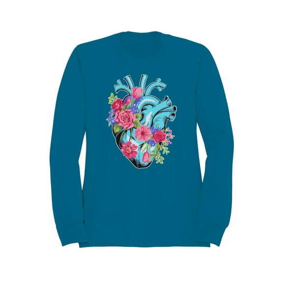 Heart & Flowers Graphic Women's Sweatshirt