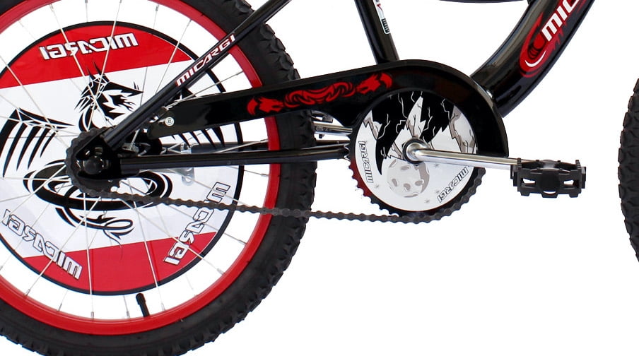 Wonder Wheels 20" BMX S-Type Frame Boy's Bicycle Coaster Brake One Piece Crank Chrome Rims Black Tire Kid's Bike - Black