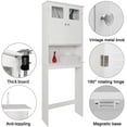 thumbnail image 4 of SAZYY Over The Toilet Storage Cabinet with Adjustable Shelf White Bathroom Floor Organizer Space Saver with Double Doors, 67" Height, 4 of 9
