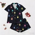 thumbnail image 5 of Wensltd Plus Size Christmas Print Short Sleeve Nightwear for Women Button Down Pajama Set Cozy Sleepwear S-XXL, 5 of 5