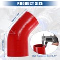 thumbnail image 4 of Unique Bargains 1 Set 45 Degree 3.0 Inch to 3.5 Inch ID 4Ply Elbow Reducer Silicone Hose with Clamps Red 76-89mm, 4 of 7
