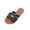 Black, variant on Summer Slippers Women Color Matching Round Head Fashion Metal Design Flat Casual Sandals Comfortable Outdoor Beach Daily Shoes, Black, 40