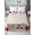 thumbnail image 2 of Full Size Flat Sheet Only, Red Blue Star 4th of July Soft Brushed Microfiber Bed Sheets, Independence Day Fireworks Rustic Hotel Quality Breathable Bedding Top Sheet, Easy Care, 81"x96", 2 of 9