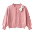thumbnail image 5 of Xdegoge Girls Cardigan Sweaters Crewneck Long Puff Sleeve Open Front Knit Outerwear Cute Fall Winter Chunky Sweater Tops Warm Casual Knitwear for Kids School Wear, 5 of 8
