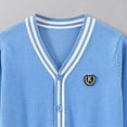 thumbnail image 4 of Gibobby Sweater Little Girls Boys Cardigan Sweater 0-12 Months 2t 3t 4t Toddler Cute Bow Front Long Sleeve Knit Print Sweater Tops(3-4 Years,Sky Blue), 4 of 5