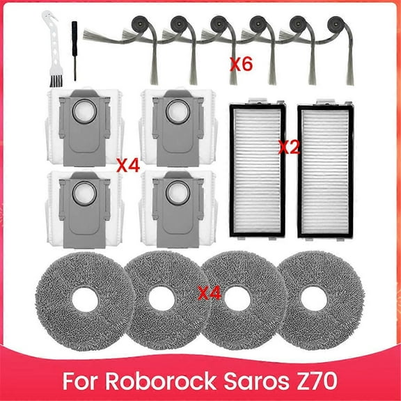 For Saros Z70 Vacuum Cleaner Side Brush Hepa Filter Mop Cloth Dust Bags Accessories Kit