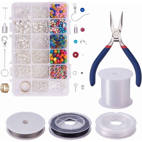 Jewelry Making Starter Kit -Assorted Beads Craft Wire Hoops