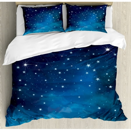 Night King Size Duvet Cover Set Vibrant Star In Abstract Ombre Night King Size Duvet Cover Set