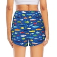 thumbnail image 2 of Lsque Submarines And Whales Printed Women's Running Shorts with Liner Pockets,Elastic Quick Dry Workout Athletic Gym Yoga Shorts,Womens High Waist Shorts-XX-Large, 2 of 9