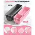 thumbnail image 3 of 13 Pack Plastic Drawer Organizers Set, 3 Sizes Desk Organizer Trays for Vanity and Makeup Organizer, Organization Storage Makeup, Kitchen Utensils, Bathroom Office(Pink), 3 of 4