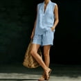 thumbnail image 6 of akafmk 2 Piece Shorts Sets for Women Linen Sleeveless Top and Shorts Loose Summer Casual Outfits, 6 of 7
