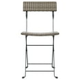 thumbnail image 2 of vidaXL Folding Bistro Chairs 4 pcs Grey Poly Rattan and Steel, 2 of 5