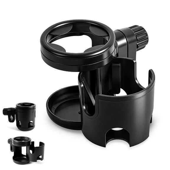2 in 1 Universal Cup Holder, EEEkit Adjustable Drink Holder for Stroller Bike Treadmill Wheelchair Walker