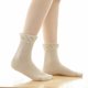 thumbnail image 1 of Paquete de 6 calcetines elásticos florales con encaje para mujeres y niñas caqui, 1 of 8