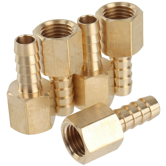 LTWFITTING Brass Fitting Coupler 5/16-Inch Hose Barb x 1/4-Inch Female NPT Fuel Water Boat(Pack of 5)