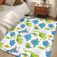 thumbnail image 4 of Children's Day Area Rugs 4x6 ft Cartoon Blue Green Dinosaurs Geometric Tree Washable Rug Non Slip Indoor Carpet Absorbent Floor Mat for Living Room Bedroom Dining Room, 4 of 9