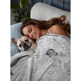 thumbnail image 3 of Modern Elephant King Size Flat Sheet, Wrinkleproof & Fadeproof Cooling Flat Bed Sheet Only, Grey Modern Art Bathtub Breathable Soft Bedding Top Sheets 105 x 98 Inches, 3 of 8