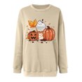 thumbnail image 3 of MuZeFu Funny Halloween Shirts for Women Halloween Clothes for Women Pumpkin Shirt Womens Halloween Fashion Women Round Neck Long Sleeve Printing Loose Sweatshirt Blouse Tops, 3 of 3