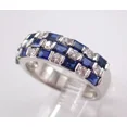 thumbnail image 2 of 2Ct Baguette Cut Simulated Blue Sapphire Women's Band Ring 14K White Gold Plated Silver, 2 of 5