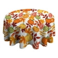 thumbnail image 4 of Fall Pumpkins Leaves Pattern Round Tablecloth 60" X 60",Wrinkle Wipeable Table Cloth for Kitchen Dining Room Picnic Patio Party, 4 of 6