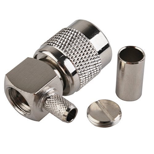 2pcs Rf Coaxial Cable Connector Tnc Male Right Angle Crimp for Rg58