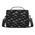 thumbnail image 3 of Dinosaur and Text Black Pattern Insulated Lunch Box for Women Men, Medium Leakproof Cooler Bag with Adjustable Strap, 10"x6.7"x8", 3 of 6