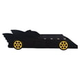 thumbnail image 4 of Twin Size Race Car-Shaped Bed Frame with Wheels, Wood Platform Car Bed Frame with Guradrail, 4 of 8