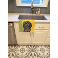 thumbnail image 2 of Summer Sunflowers Longhair Blue and Tan Dapple Dachshund Kitchen Towel, 2 of 5