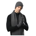 thumbnail image 1 of MIASHUI Double Layer Plush Thick Ear Protection Beanie Fashion Versatile Three-Piece Set, Scarf Set for Women Grey, 1 of 4