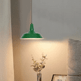 thumbnail image 3 of Retro Green Metal Iron Pendant Light Fixture, Industrial Style Vintage Pendant Lamp, Simple Pendant Lighting for Over Kitchen Sink Island Dining Room Table Bar Counter Laundry Room Entrance, 3 of 7