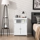 thumbnail image 5 of Gabinete Piso Almacenamiento Baño Independiente con Puerta Persiana Doble y Estante Ajustable,Estilo Nórdico Escandinavo, para Baño, Sala Estar, Cocina, Fácil Montaje,Blanco, 5 of 9