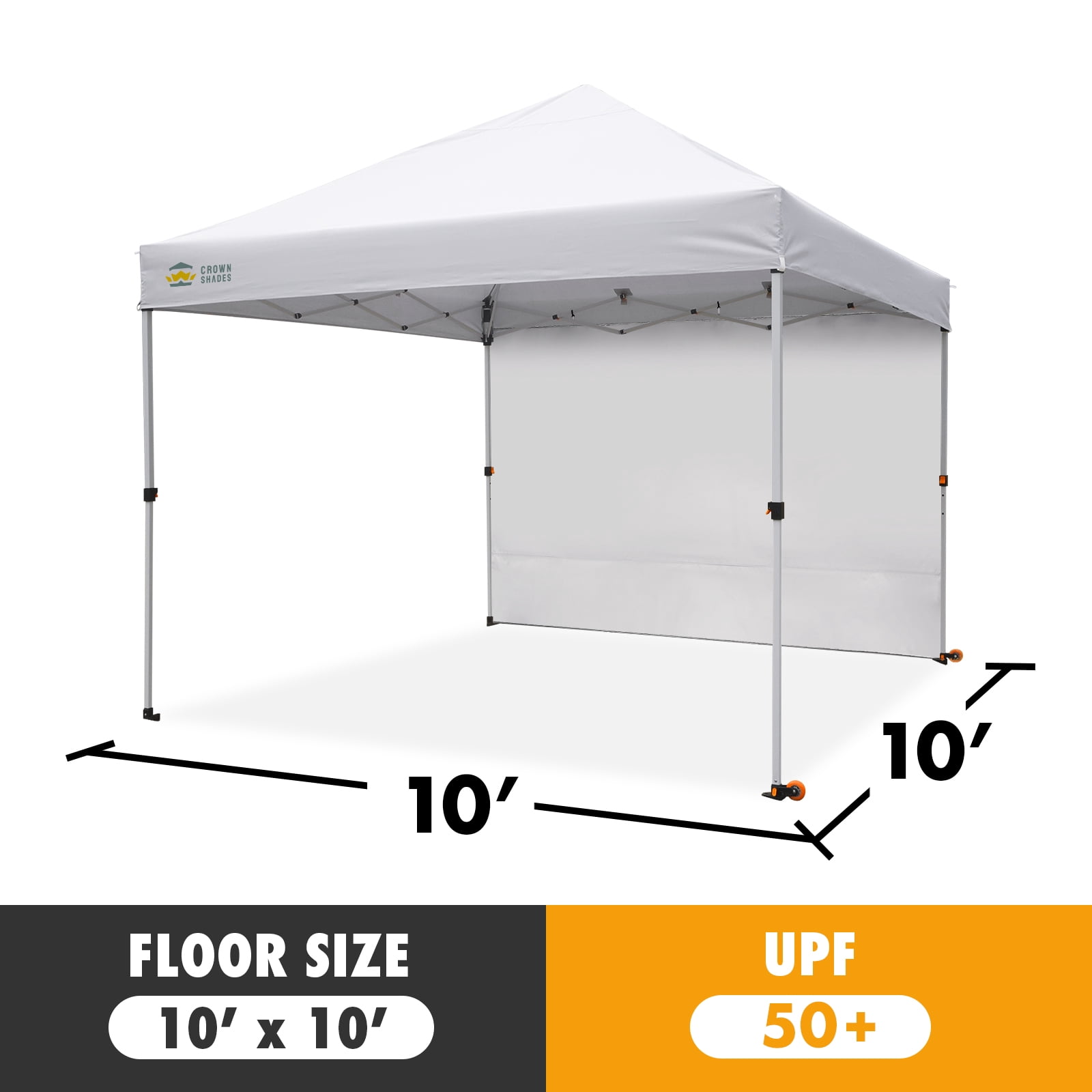 Crown Shades 10x10ft Commercial Canopy with 1 Side Wall