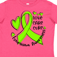 thumbnail image 4 of Inktastic Love, Care, Cure Lymphoma Awareness Lime Green Ribbon Hearts Boys or Girls Toddler T-Shirt, 4 of 5