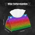 thumbnail image 5 of Salouo Rainbow Glitter Pattern Long Tissue Box Cover Rectangular–Plus Size Tissue Box Holder Modern LeatheLarge Tissue Holder for Bathroom Car & Office Decor, 5 of 7