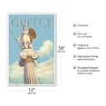 thumbnail image 2 of Greece - Athena Goddess of War Statue - Vintage Travel Poster by S. Almaliction c.1955 - Master Art Print (Unframed) 12in x 18in, 2 of 4