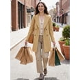 thumbnail image 4 of Wantdo Women's Pea Coat Double Breasted Peacoat Warm Winter Coat Knee-Length Trench Coat Khaki M, 4 of 14