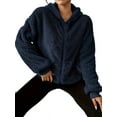 thumbnail image 2 of Jacket Women Oversized Zip Up Fall Jackets Winter Coats Faux Fur Warm Outwear 2025 Fashion Clothing Navy Blue S, 2 of 6