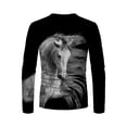 thumbnail image 4 of Camisas de Otoño Para Hombres Camiseta de Manga Larga Cuello Redondo Estampado de Caballos En 3D Estampados Gráficos Tops Blusa Informal Odeerbi ODB-4, 4 of 6