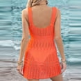 thumbnail image 5 of FcBaudy Maillots de Bain pour Femmes, Maillots de Bain pour Femmes Mode Femme Couleur Unie Décolleté Plongeant Robe à Fleurs Métalliques à Empiècements Jupe à Bretelles Femme Robe en polyester, 5 of 5