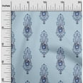 thumbnail image 2 of oneOone Cotton Jersey Grayish Blue Fabric Asian Floral Block Fabric For Sewing Printed Craft Fabric By The Yard 58 Inch Wide, 2 of 4