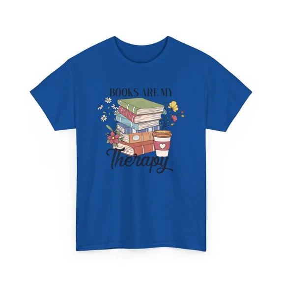 Kiraa Tee With Books Are My Therapy Reading Lover T-Shirt S-5Xl Bookish Gift Birthday Gifts; For Men & Women