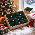 thumbnail image 6 of Christmas Tree Ornaments Balls, 12 Pack 2.4 Inch Flocked Velvet Christmas Tree Ornaments Plastic Balls, 6 of 7