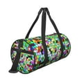 thumbnail image 3 of Gaeub Colorful Tie Dye Stained Glass Lightweight Travel Cylinder Bag Gym Tote Bag Sports Training Duffle Bag with Pockets and Straps, 3 of 8